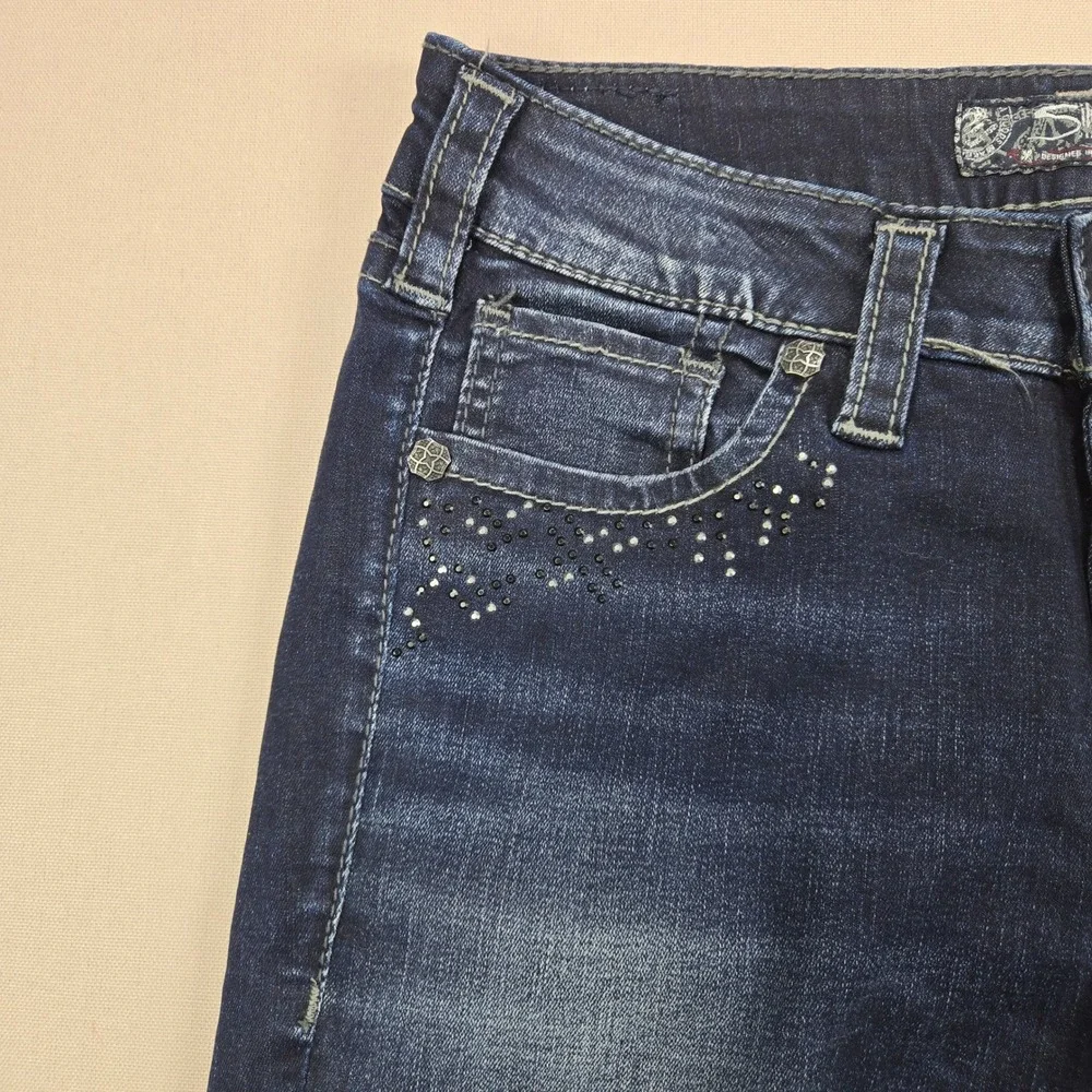 Silver Jeans Suki Super Skinny Rhinestone Mid Rise Dark Wash Womens 29x31 - Picture 6 of 14